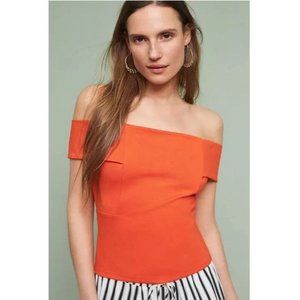 Anthropologie Deletta Ponte Off-The-Shoulder Cropped Top